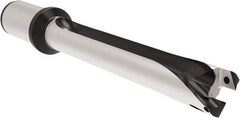 Allied Machine and Engineering - Series 26, 26 to 28.99mm Diam, 1-1/4" Diam Straight Shank with Flange, Straight Flute Spade Drill - 11-13/32" Max Depth, 15-7/16" OAL, Long Length, Through Coolant - Exact Tool & Supply