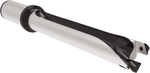 Allied Machine and Engineering - Series 24, 24 to 25.99mm Diam, 1" Diam Straight Shank with Flange, Straight Flute Spade Drill - 7-11/64" Max Depth, 8.513" Body Length, 10-31/32" OAL, Standard Length, Through Coolant - Exact Tool & Supply
