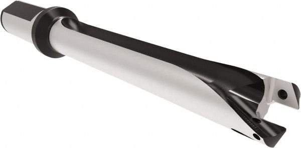 Allied Machine and Engineering - Series 22, 22 to 23.99mm Diam, 1" Diam Straight Shank with Flange, Straight Flute Spade Drill - 9-7/16" Max Depth, 13-5/32" OAL, Long Length, Through Coolant - Exact Tool & Supply