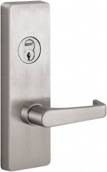 Stanley - Satin Stainless Steel Finish, Steel Lever Trim - Nonhanded, For Exit Devices - Exact Tool & Supply