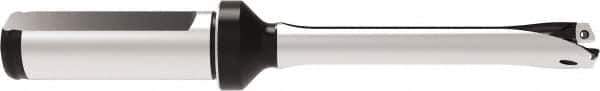 Allied Machine and Engineering - Series 11, 11 to 11.99mm Diam, 16mm Diam Straight Shank with Flange, Straight Flute Spade Drill - 36mm Max Depth, 112.4mm OAL, Standard Length, Through Coolant - Exact Tool & Supply