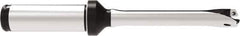 Allied Machine and Engineering - Series 11, 11 to 11.99mm Diam, 16mm Diam Straight Shank with Flange, Straight Flute Spade Drill - 36mm Max Depth, 112.4mm OAL, Standard Length, Through Coolant - Exact Tool & Supply