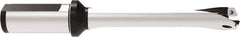 Allied Machine and Engineering - Series 20, 20 to 21.99mm Diam, 1" Diam Straight Shank with Flange, Straight Flute Spade Drill - 4-11/32" Max Depth, 8-1/16" OAL, Standard Length, Through Coolant - Exact Tool & Supply