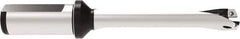 Allied Machine and Engineering - Series 18, 18 to 19.99mm Diam, 25mm Diam Straight Shank with Flange, Straight Flute Spade Drill - 60mm Max Depth, 152.8mm OAL, Standard Length, Through Coolant - Exact Tool & Supply