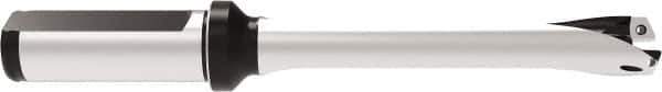 Allied Machine and Engineering - Series 16, 16 to 16.99mm Diam, 20mm Diam Straight Shank with Flange, Straight Flute Spade Drill - 51mm Max Depth, 134.2mm OAL, Standard Length, Through Coolant - Exact Tool & Supply