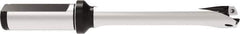 Allied Machine and Engineering - Series 16, 16 to 16.99mm Diam, 20mm Diam Straight Shank with Flange, Straight Flute Spade Drill - 51mm Max Depth, 134.2mm OAL, Standard Length, Through Coolant - Exact Tool & Supply