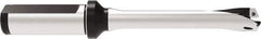 Allied Machine and Engineering - Series 15, 15 to 15.99mm Diam, 20mm Diam Straight Shank with Flange, Straight Flute Spade Drill - 48mm Max Depth, 127.5mm OAL, Standard Length, Through Coolant - Exact Tool & Supply