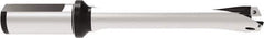 Allied Machine and Engineering - Series 22, 22 to 23.99mm Diam, 1" Diam Straight Shank with Flange, Straight Flute Spade Drill - 4-23/32" Max Depth, 8-7/16" OAL, Standard Length, Through Coolant - Exact Tool & Supply