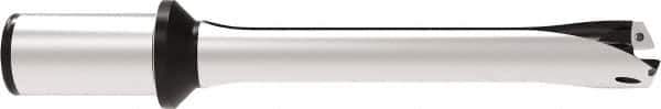 Allied Machine and Engineering - Series 32, 32 to 35mm Diam, 1-1/2" Diam Straight Shank with Flange, Straight Flute Spade Drill - 4-9/64" Max Depth, 9-1/32" OAL, Standard Length, Through Coolant - Exact Tool & Supply