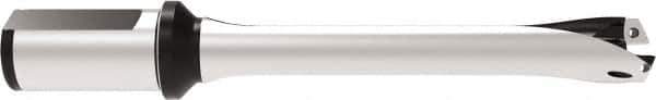 Allied Machine and Engineering - Series 26, 26 to 28.99mm Diam, 32mm Diam Straight Shank with Flange, Straight Flute Spade Drill - 145mm Max Depth, 249.4mm OAL, Standard Length, Through Coolant - Exact Tool & Supply