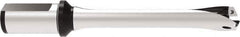 Allied Machine and Engineering - Series 26, 26 to 28.99mm Diam, 32mm Diam Straight Shank with Flange, Straight Flute Spade Drill - 145mm Max Depth, 249.4mm OAL, Standard Length, Through Coolant - Exact Tool & Supply