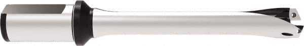 Allied Machine and Engineering - Series 26, 26 to 28.99mm Diam, 1-1/4" Diam Straight Shank with Flange, Straight Flute Spade Drill - 5-23/32" Max Depth, 9.7368" OAL, Standard Length, Through Coolant - Exact Tool & Supply