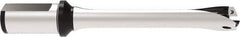 Allied Machine and Engineering - Series 26, 26 to 28.99mm Diam, 1-1/4" Diam Straight Shank with Flange, Straight Flute Spade Drill - 3-27/64" Max Depth, 7.4545" OAL, Standard Length, Through Coolant - Exact Tool & Supply