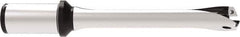 Allied Machine and Engineering - Series 26, 26 to 28.99mm Diam, 1-1/4" Diam Straight Shank with Flange, Straight Flute Spade Drill - 5-23/32" Max Depth, 9.7368" OAL, Standard Length, Through Coolant - Exact Tool & Supply