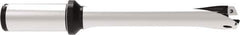 Allied Machine and Engineering - Series 22, 22 to 23.99mm Diam, 25mm Diam Straight Shank with Flange, Straight Flute Spade Drill - 119.9mm Max Depth, 212.2mm OAL, Standard Length, Through Coolant - Exact Tool & Supply