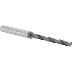 Iscar - 4mm 140° Solid Carbide Jobber Drill - TiAlN Finish, Right Hand Cut, Spiral Flute, Straight Shank, 74mm OAL, Standard Point - Exact Tool & Supply
