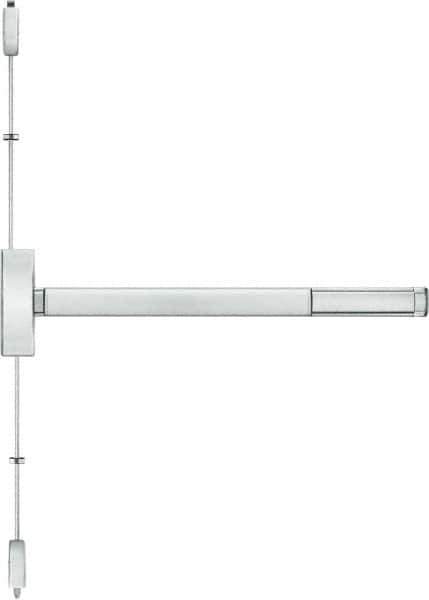 Stanley - Left & Right Hand, Surface Vertical Rod - Satin Stainless Steel Finish, 28 to 36" Door Width, Grade 1 - Exact Tool & Supply