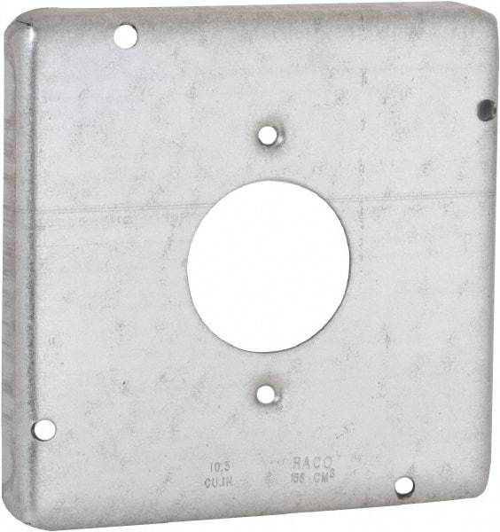 Hubbell-Raco - Electrical Outlet Box Steel Cover - Includes Mounting Hardware - Exact Tool & Supply