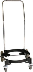 Guardair - 130 Lb Load Capacity, 30 Gal Drum Dolly - 22.13" Wide x 35-22/25" High, 4 Steel Wheels - Exact Tool & Supply