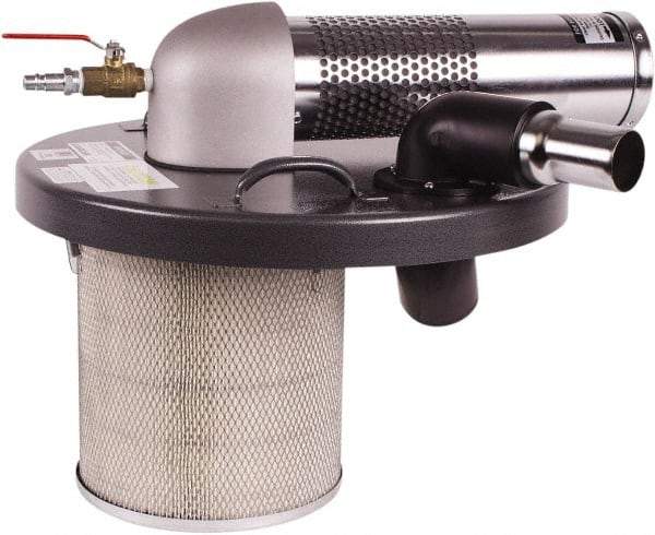 Guardair - Air Powered Wet/Dry Drum Vacuum Head - 20' Hose Length, 1-1/2" Vacuum Hose Fitting, 105" Water Lift, Use with 1-1/2" Hoses - Exact Tool & Supply