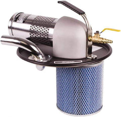 Guardair - Air Powered Wet/Dry Drum Vacuum Head - 10' Hose Length, 1-1/4" Vacuum Hose Fitting, 100" Water Lift, Use with 1-1/2" Hoses - Exact Tool & Supply