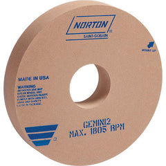 Norton - Centerless & Cylindrical Grinding Wheels; Wheel Diameter (Inch): 16 ; Wheel Width (Inch): 2 ; Hole Size (Inch): 5 ; Wheel Type Number: Type 1 ; Abrasive Material: Aluminum Oxide ; Grade: Medium - Exact Tool & Supply