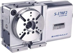 Samchully - 1 Spindle, 310mm Horizontal & Vertical Rotary Table - 350 kg (770 Lb) Max Horiz Load, 225mm Centerline Height, 105mm Through Hole - Exact Tool & Supply
