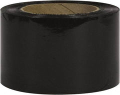 Made in USA - 3" x 1,000' 80 Gauge Black Bunding Stretch Film - Exact Tool & Supply