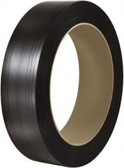 Made in USA - 4,500' Long x 1/2" Wide, Coil Case Polyester Hand Strapping - 500 Lb Capacity, 0.015" Thick - Exact Tool & Supply