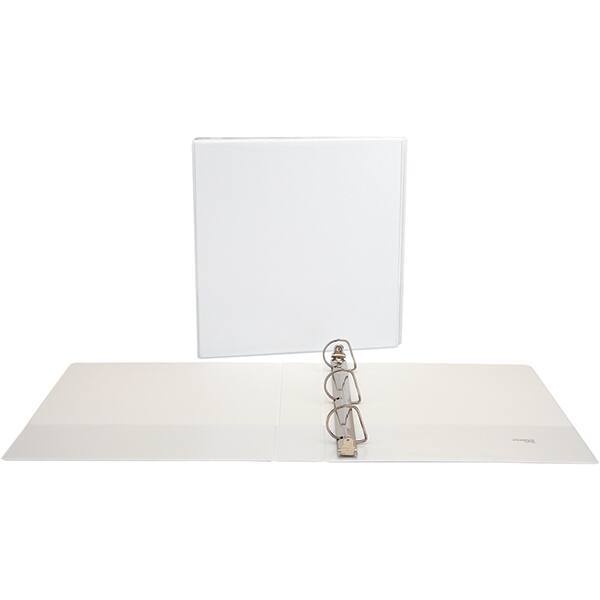 Universal One - 375 Sheet Capacity, 8-1/2 x 11", View Ring Binder - Polypropylene, White - Exact Tool & Supply