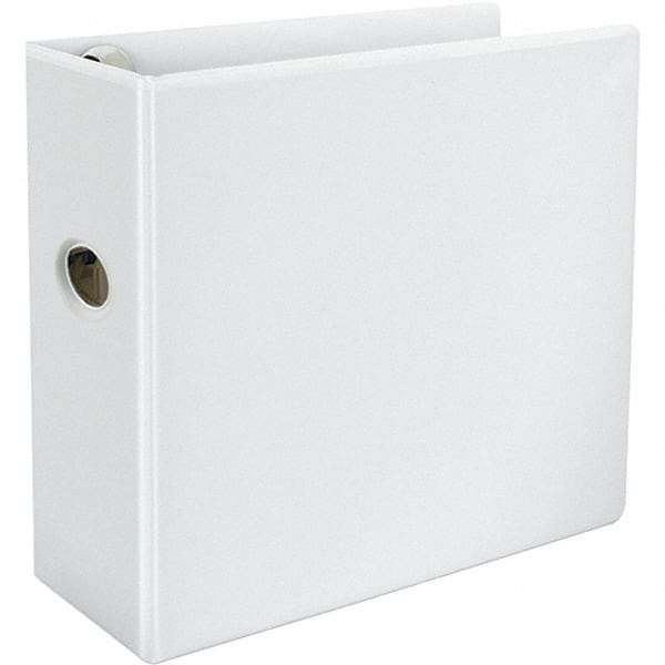 Universal One - 1,050 Sheet Capacity, 8-1/2 x 11", View Ring Binder - Polypropylene, White - Exact Tool & Supply