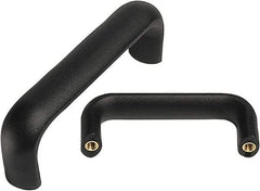 Electro Hardware - 5.91" Between Centers M8 Hole, Polyamide External Pull Handle - 1.14" Handle Width, 2.28" Handle Height, 6.61" OAL, Plastic Finish - Exact Tool & Supply