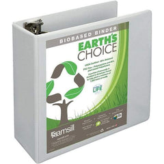 Samsill - 700 Sheet Capacity, 8-1/2 x 11", View Ring Binder - Polypropylene, White - Exact Tool & Supply