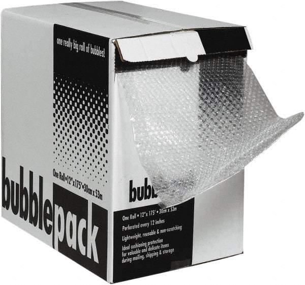Made in USA - 50' Long x 24" Wide x 1/2" Thick, Bubble Roll - Clear - Exact Tool & Supply