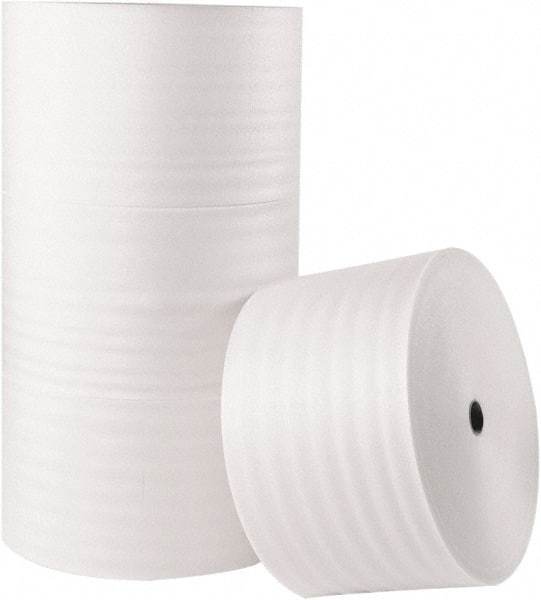 Made in USA - 900' Long x 12" Wide x 1/16" Thick, Polyethylene Foam - White - Exact Tool & Supply
