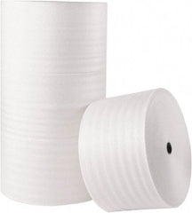 Made in USA - 350' Long x 12" Wide x 1/8" Thick, Polyethylene Foam - White - Exact Tool & Supply