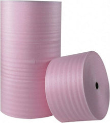 Made in USA - 250' Long x 24" Wide x 1/4" Thick, Polyethylene Foam - Pink - Exact Tool & Supply