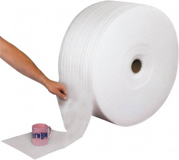 Made in USA - 1,250' Long x 72" Wide x 1/16" Thick, Foam Roll - White - Exact Tool & Supply