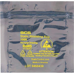 Made in USA - 4" Long x 4" Wide, 3.1 mil Thick, Self Seal Static Shield Bag - Transparent, Metal-In, Standard Grade - Exact Tool & Supply