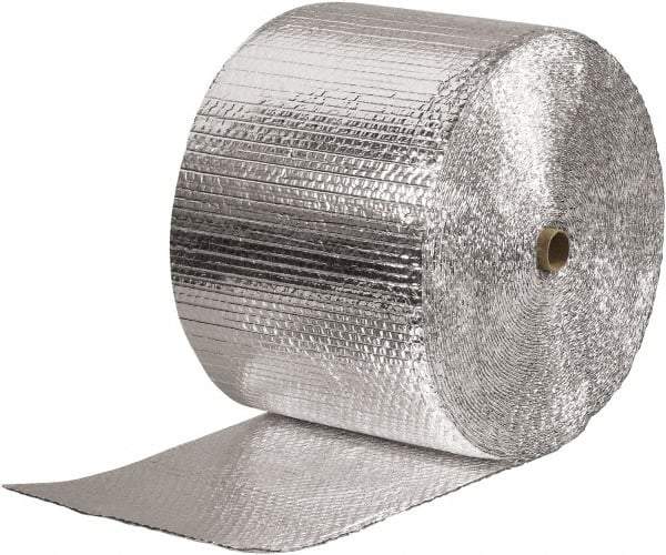 Made in USA - 125' Long x 12" Wide x 3/16" Thick, Bubble Roll - Silver - Exact Tool & Supply