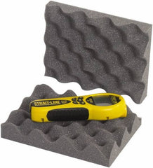 Made in USA - 6" Wide x 2" Thick, Convoluted Foam - Charcoal - Exact Tool & Supply