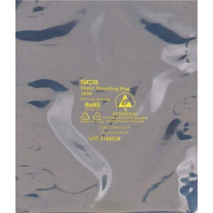 Made in USA - 14" Long x 6" Wide, 3.1 mil Thick, Open Top Static Shield Bag - Transparent, Metal-In, Standard Grade - Exact Tool & Supply