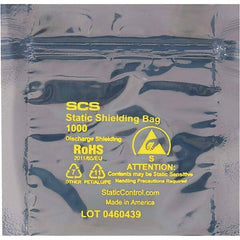 Made in USA - 6" Long x 6" Wide, 3.1 mil Thick, Self Seal Static Shield Bag - Transparent, Metal-In, Standard Grade - Exact Tool & Supply