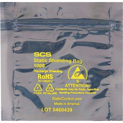 Made in USA - 5" Long x 5" Wide, 3.1 mil Thick, Self Seal Static Shield Bag - Transparent, Metal-In, Standard Grade - Exact Tool & Supply