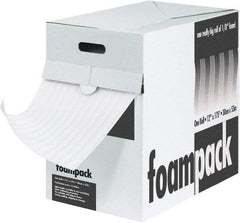 Made in USA - 175' Long x 12" Wide x 1/8" Thick, Polyethylene Foam - White - Exact Tool & Supply