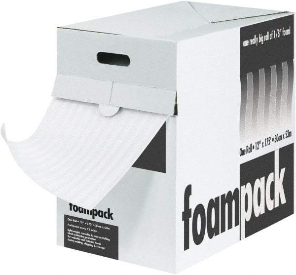 Made in USA - 350' Long x 24" Wide x 1/16" Thick, Polyethylene Foam - White - Exact Tool & Supply