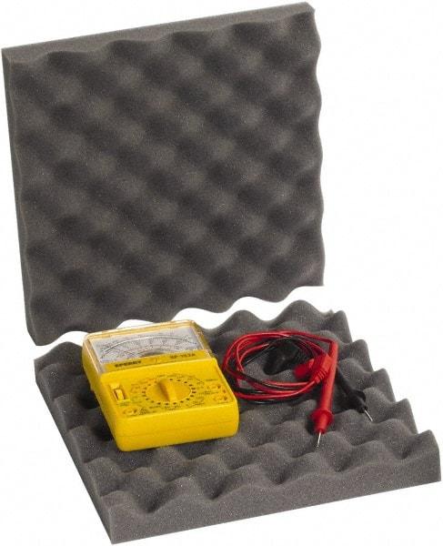 Made in USA - 10" Wide x 2" Thick, Convoluted Foam - Charcoal - Exact Tool & Supply