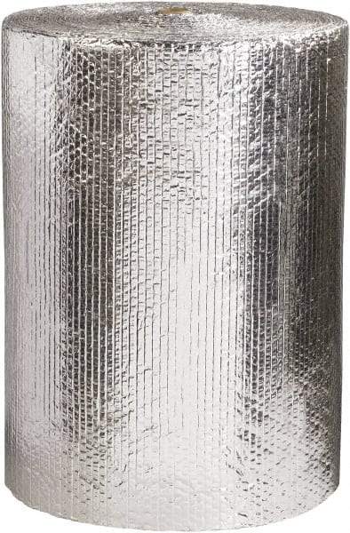 Made in USA - 125' Long x 24" Wide x 3/16" Thick, Bubble Roll - Silver - Exact Tool & Supply