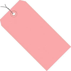 Made in USA - 3-3/4" High x 1-7/8" Long, Safety & Facility Blank Tag - Pink Cardstock - Exact Tool & Supply