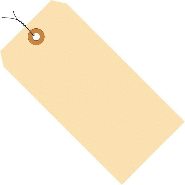 Made in USA - 6-1/4" High x 3-1/8" Long, Safety & Facility Blank Tag - Manila Cardstock - Exact Tool & Supply